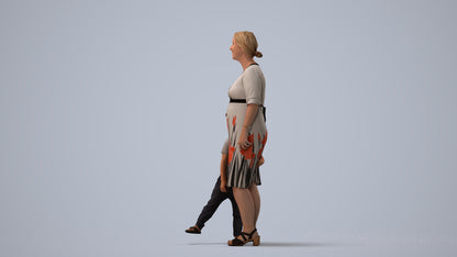 photogrammetry 3D girl casual kids, realistic human model archviz FBX, three-quarter view render