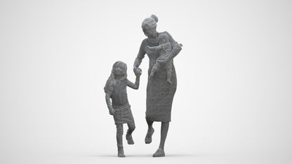 realistic 3D people girl casual kids, render-ready for V-Ray and Corona, FBX OBJ, three-quarter front view render