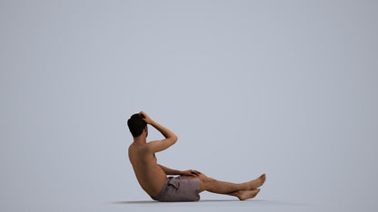 realistic 3D man pool, scanned archviz people for Blender and 3ds Max, front view render