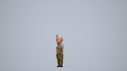 realistic 3D people boy casual kids, render-ready for V-Ray and Corona, FBX OBJ, top-down view render