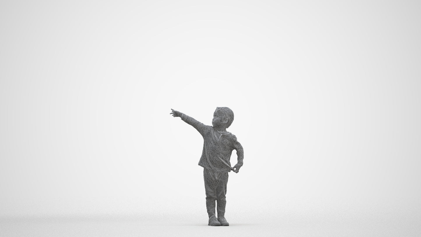 realistic 3D people boy casual kids, render-ready for V-Ray and Corona, FBX OBJ, three-quarter front view render