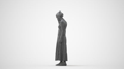 3D people model woman casual standing, scanned human for 3ds Max rendering, square thumbnail