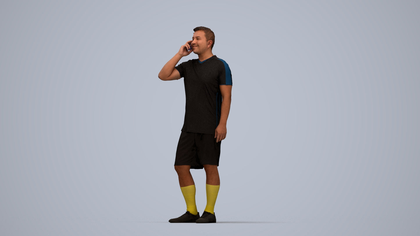3D scanned man sport, photorealistic archviz people for Enscape and SketchUp, top-down view render