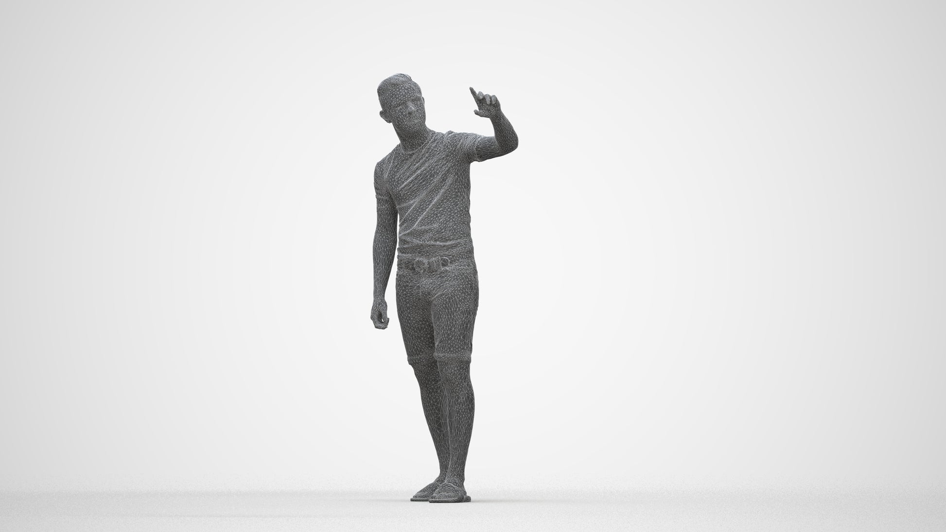 3D scanned boy kids casual, photorealistic archviz people for Enscape and SketchUp, wireframe back view