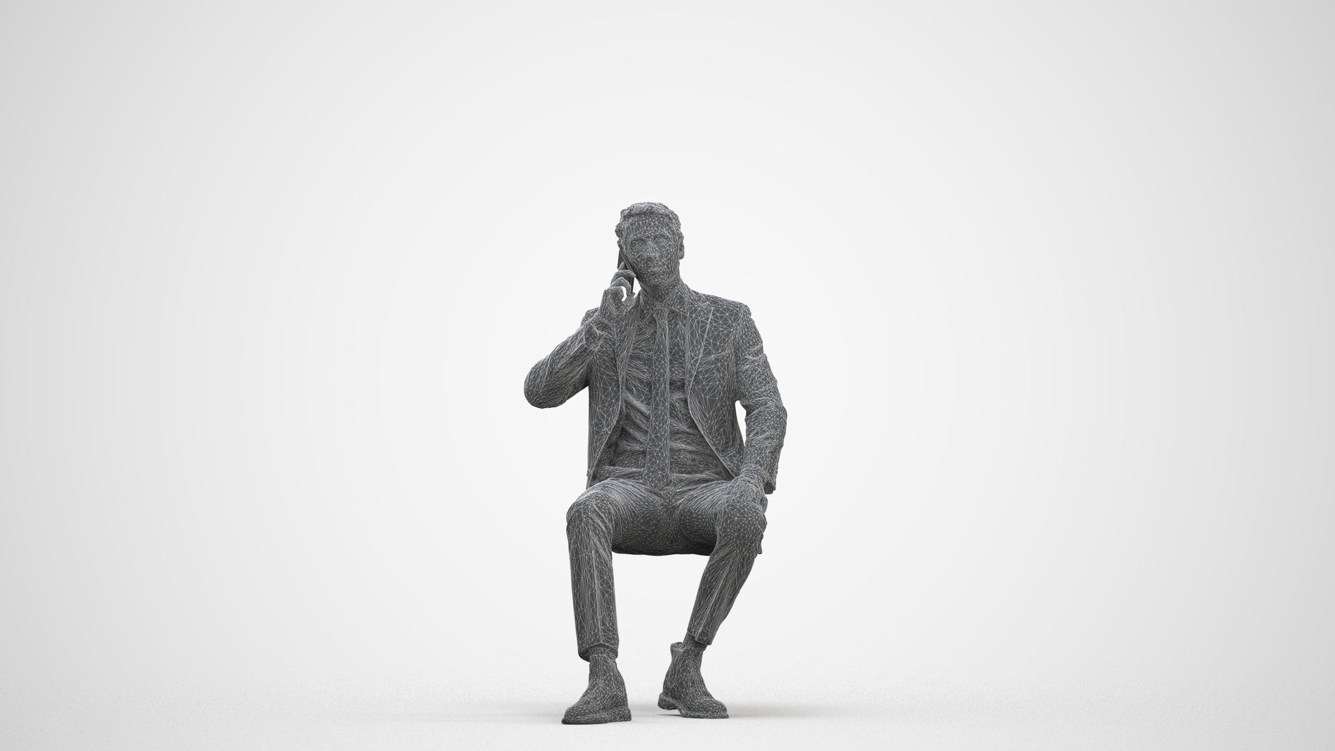 scanned 3D man business, photogrammetry people for Enscape and V-Ray, three-quarter front view render