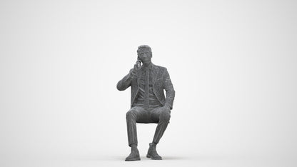 scanned 3D man business, photogrammetry people for Enscape and V-Ray, three-quarter front view render