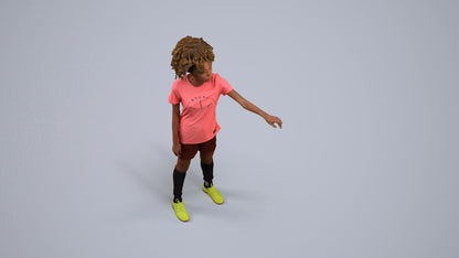 3D human model woman sport, photogrammetry scanned person for archviz, back view render