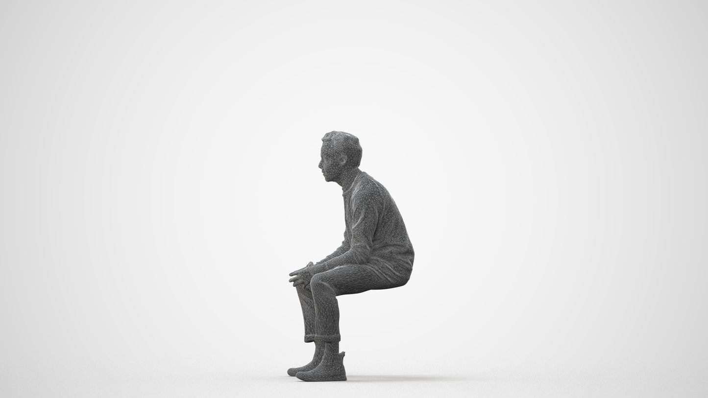 3D scanned man business casual, photorealistic archviz people for Enscape and SketchUp, square thumbnail