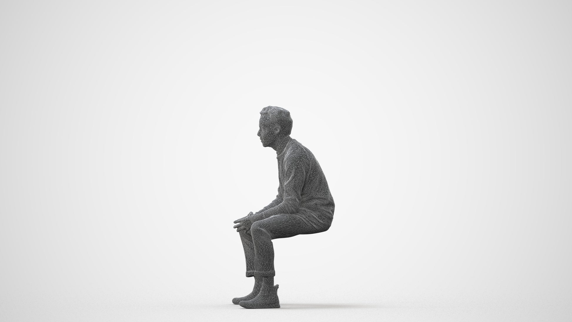 3D scanned man business casual, photorealistic archviz people for Enscape and SketchUp, square thumbnail