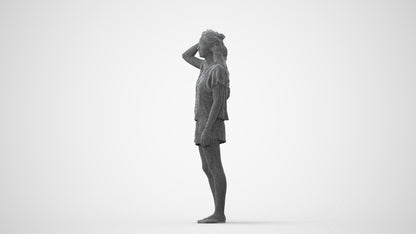 photogrammetry 3D woman casual standing, realistic human model archviz FBX, square thumbnail