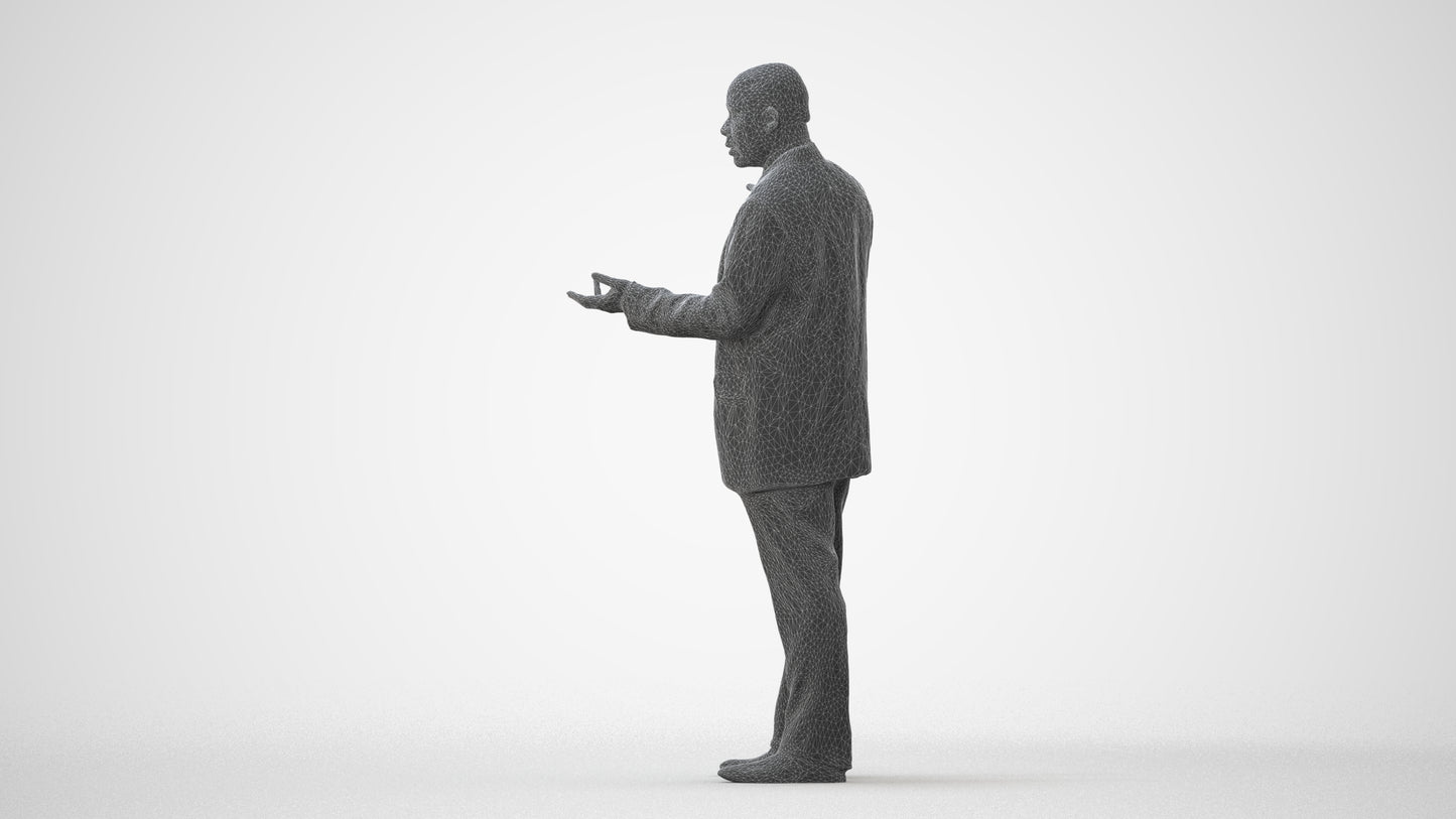 realistic 3D human man business, archviz people FBX OBJ for Blender, square thumbnail