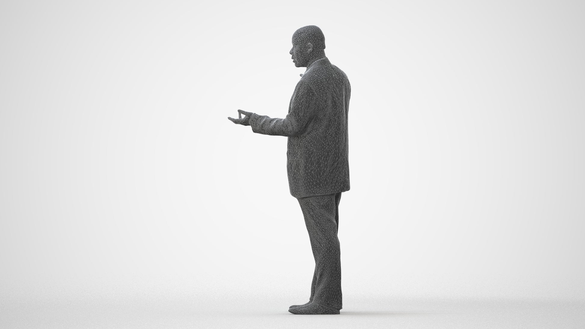 realistic 3D human man business, archviz people FBX OBJ for Blender, square thumbnail