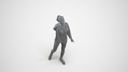 realistic 3D human woman sport, archviz people FBX OBJ for Blender, wireframe three-quarter view