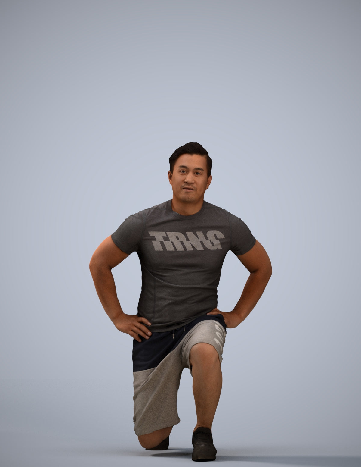3D human model man sport, photogrammetry scanned person for archviz
