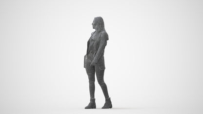 realistic 3D woman casual walking, scanned archviz people for Blender and 3ds Max, square thumbnail