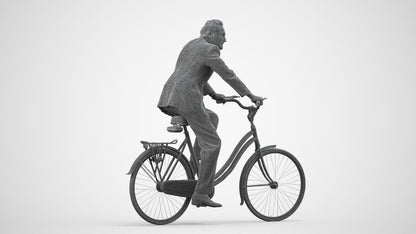 realistic 3D people man business cycling, render-ready for V-Ray and Corona, FBX OBJ, wireframe side view