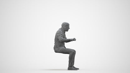 photogrammetry 3D man casual business, realistic human model archviz FBX, wireframe side view
