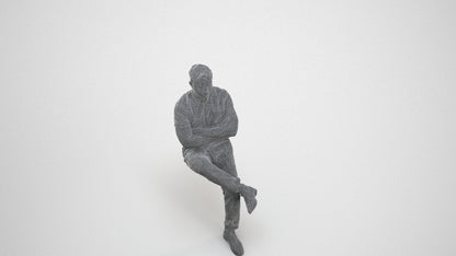 realistic 3D people man casual business, render-ready for V-Ray and Corona, FBX OBJ, wireframe three-quarter view