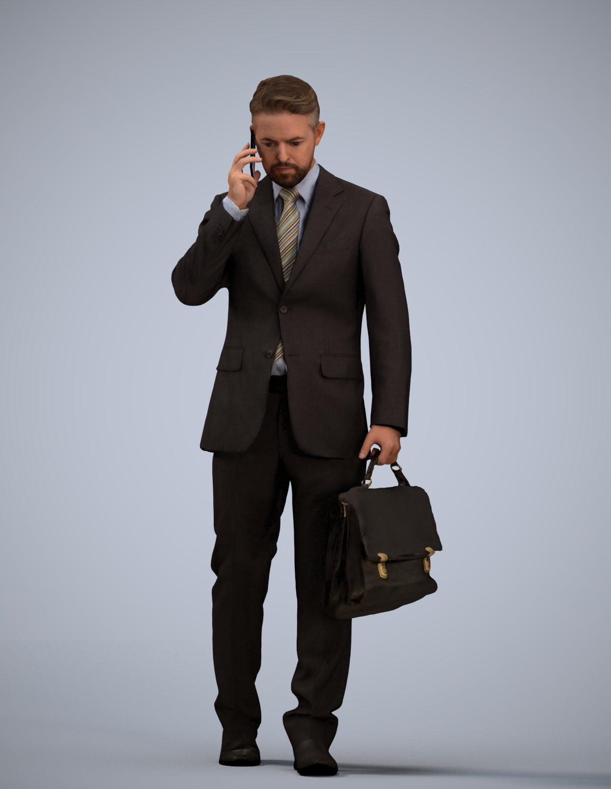 realistic 3D human man business, archviz people FBX OBJ for Blender