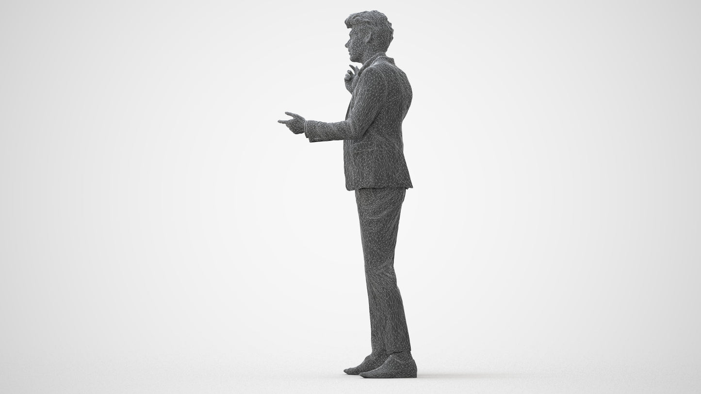 scanned 3D man business, photogrammetry people for Enscape and V-Ray, square thumbnail