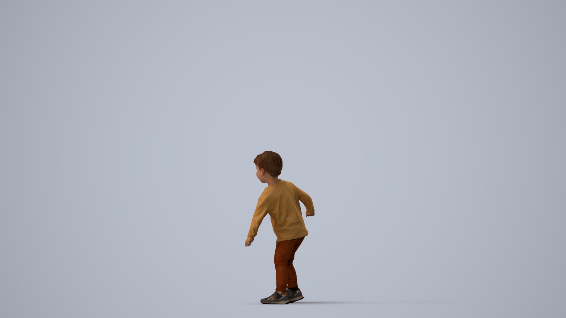 photogrammetry 3D boy casual kids, realistic human model archviz FBX, three-quarter view render