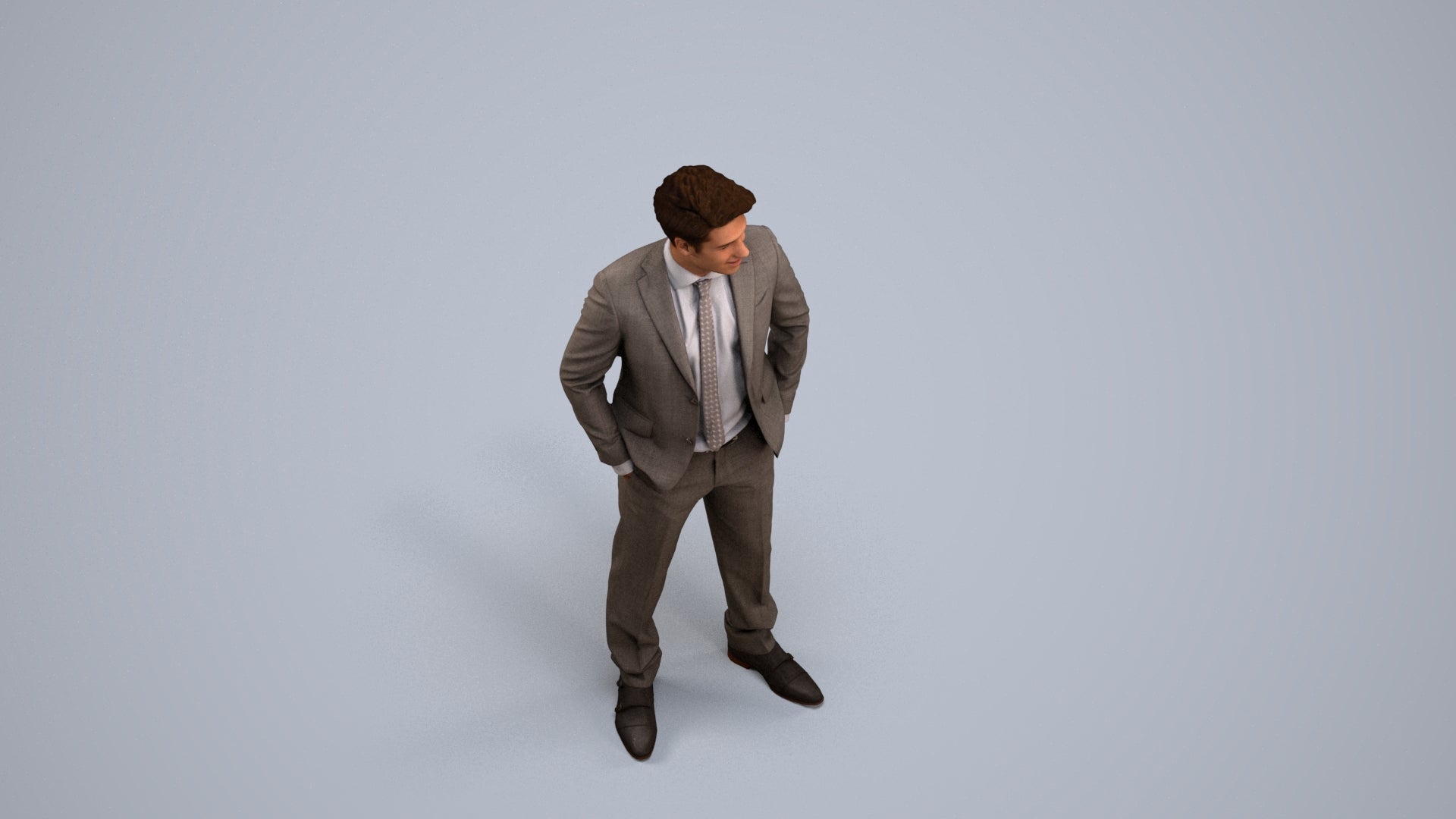realistic 3D people man business, render-ready for V-Ray and Corona, FBX OBJ, back view render