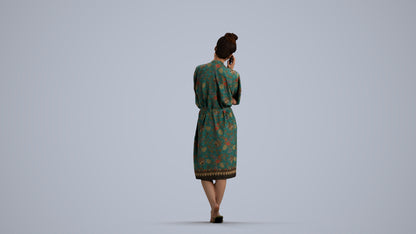 realistic 3D human woman pool, archviz people FBX OBJ for Blender, front view render