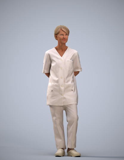 realistic 3D human senior woman medical, archviz people FBX OBJ for Blender