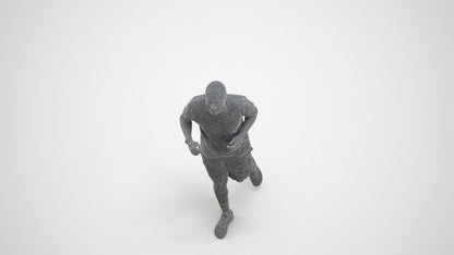 3D scanned man sport, photorealistic archviz people for Enscape and SketchUp, wireframe three-quarter view