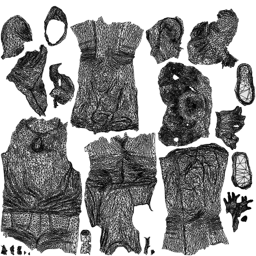 realistic 3D woman casual walking, scanned archviz people for Blender and 3ds Max, wireframe top-down view