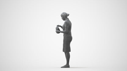 realistic 3D woman hospitality, scanned archviz people for Blender and 3ds Max, square thumbnail