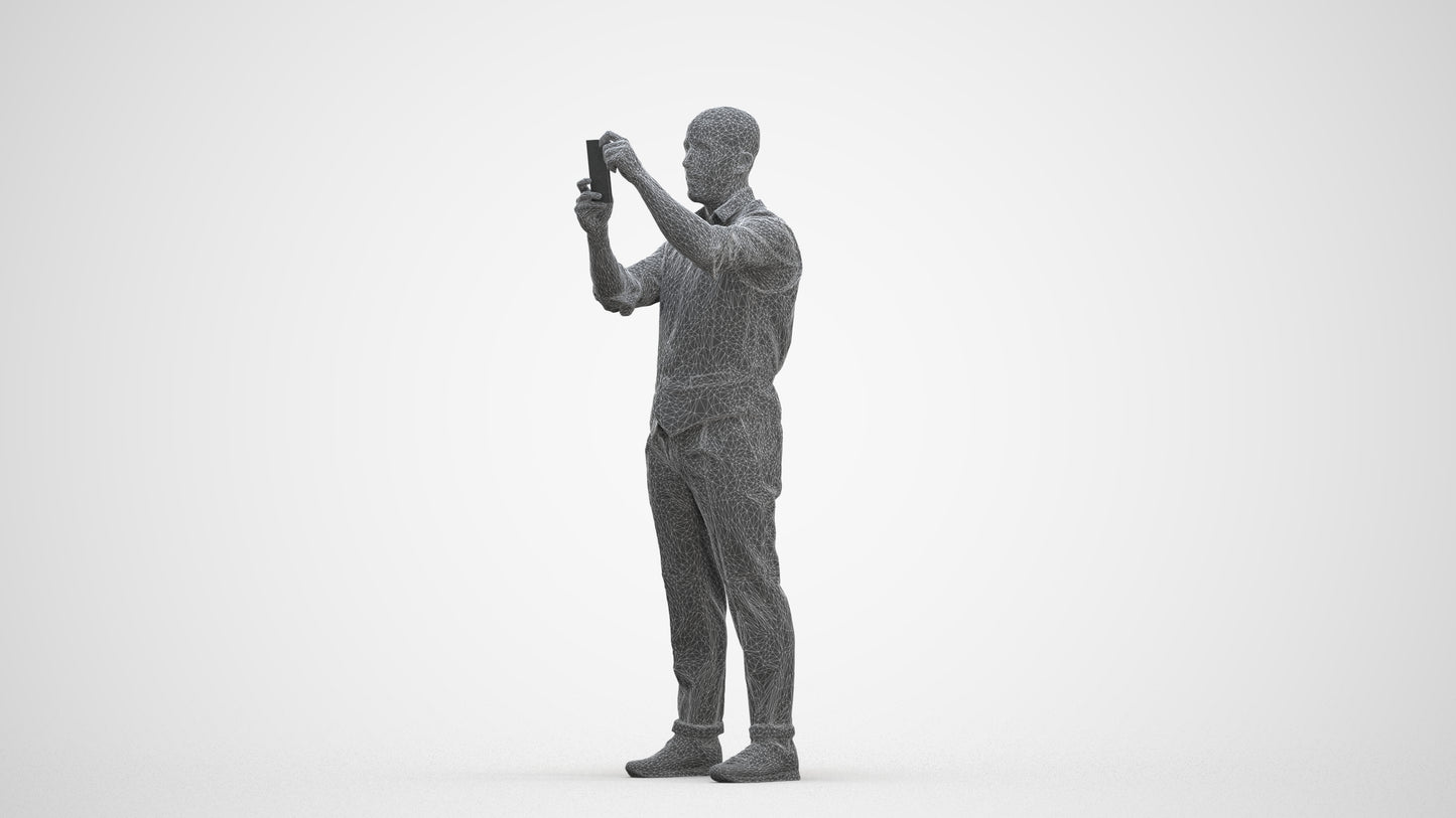 realistic 3D man business, scanned archviz people for Blender and 3ds Max, three-quarter front view render