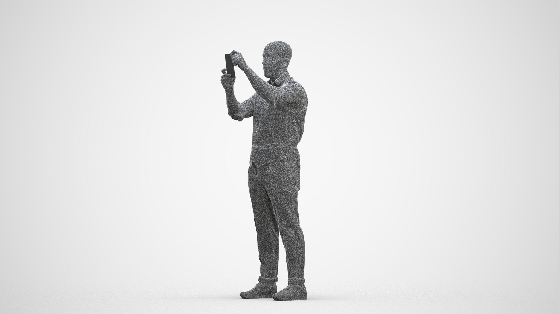 realistic 3D man business, scanned archviz people for Blender and 3ds Max, three-quarter front view render