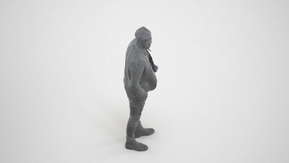 3D people model man casual business, scanned human for 3ds Max rendering, wireframe three-quarter view