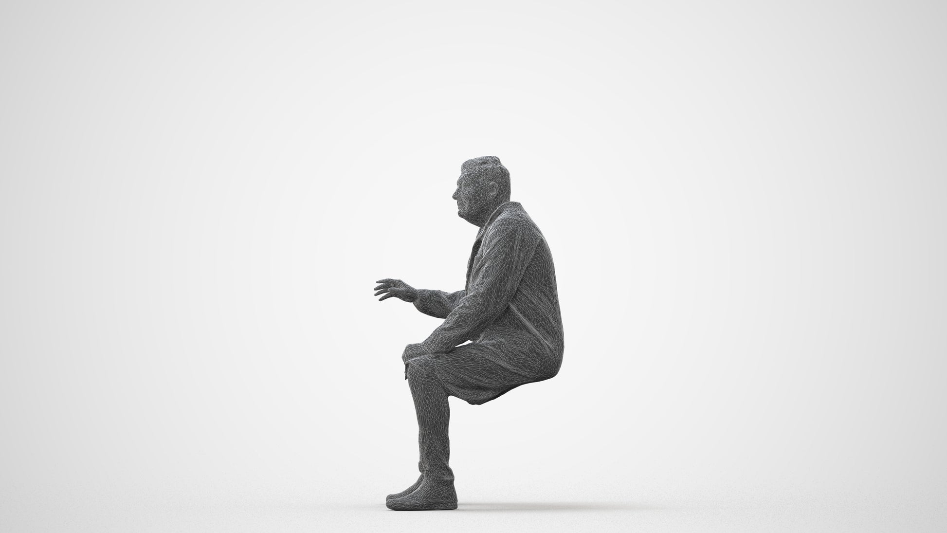 3D human model man medical, photogrammetry scanned person for archviz, square thumbnail