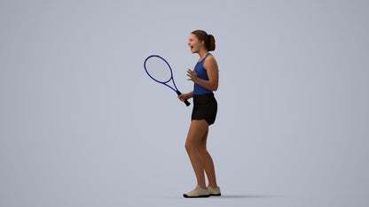 photogrammetry 3D girl sport, realistic human model archviz FBX, three-quarter view render