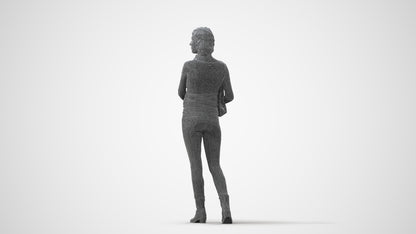 3D people model woman casual walking, scanned human for 3ds Max rendering, square thumbnail