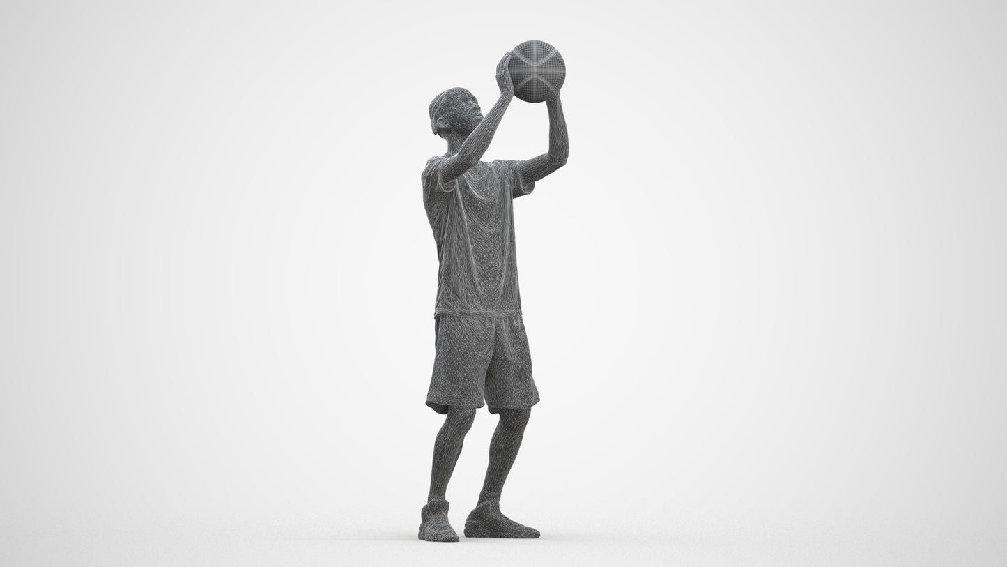 scanned 3D boy sport, photogrammetry people for Enscape and V-Ray, three-quarter front view render