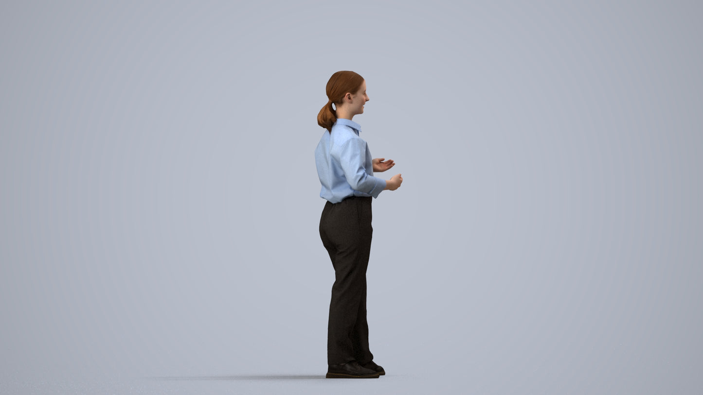 realistic 3D people girl kids, render-ready for V-Ray and Corona, FBX OBJ, side view render