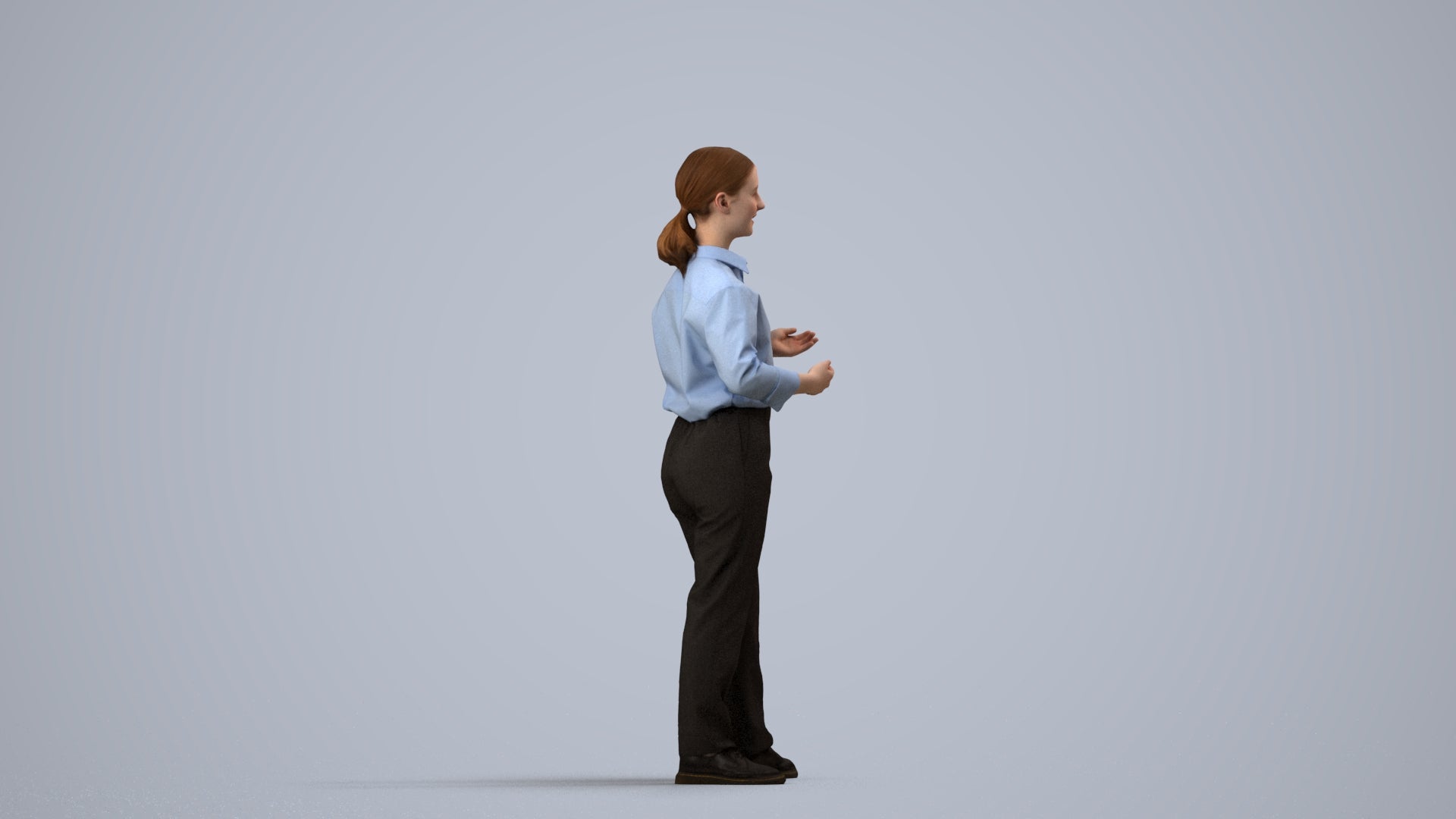 realistic 3D people girl kids, render-ready for V-Ray and Corona, FBX OBJ, side view render