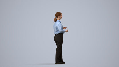 realistic 3D people girl kids, render-ready for V-Ray and Corona, FBX OBJ, side view render