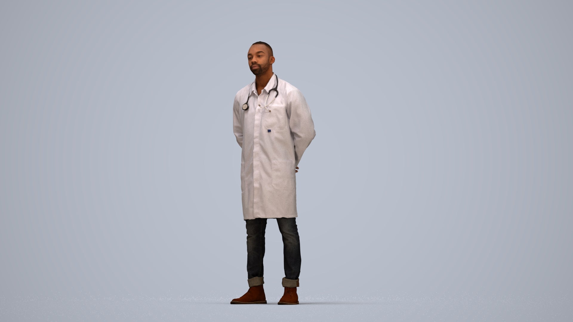photogrammetry 3D man medical, realistic human model archviz FBX, top-down view render