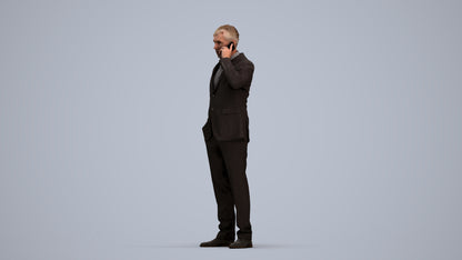 3D people model man business, scanned human for 3ds Max rendering, standing pose render