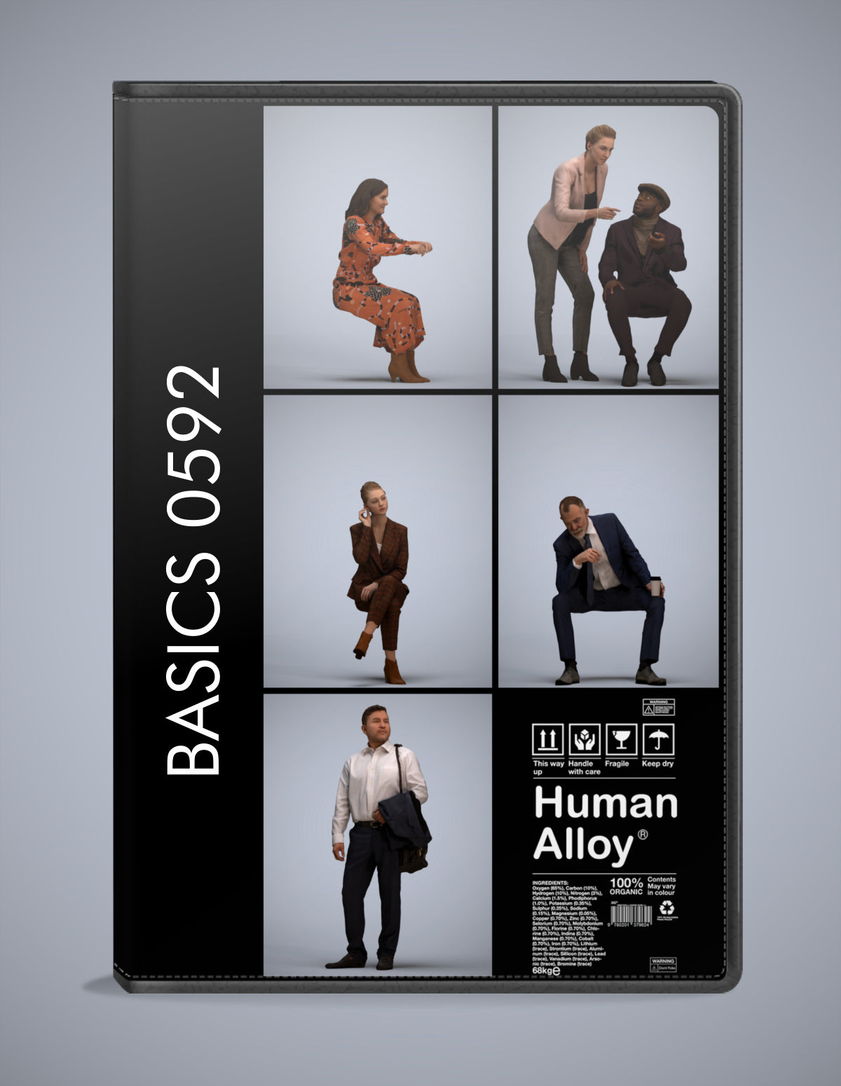 scanned 3D people business collection, 5 photogrammetry models for Enscape and V-Ray