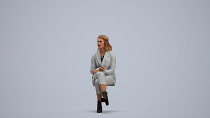 3D scanned woman business, photorealistic archviz people for Enscape and SketchUp, standing pose render
