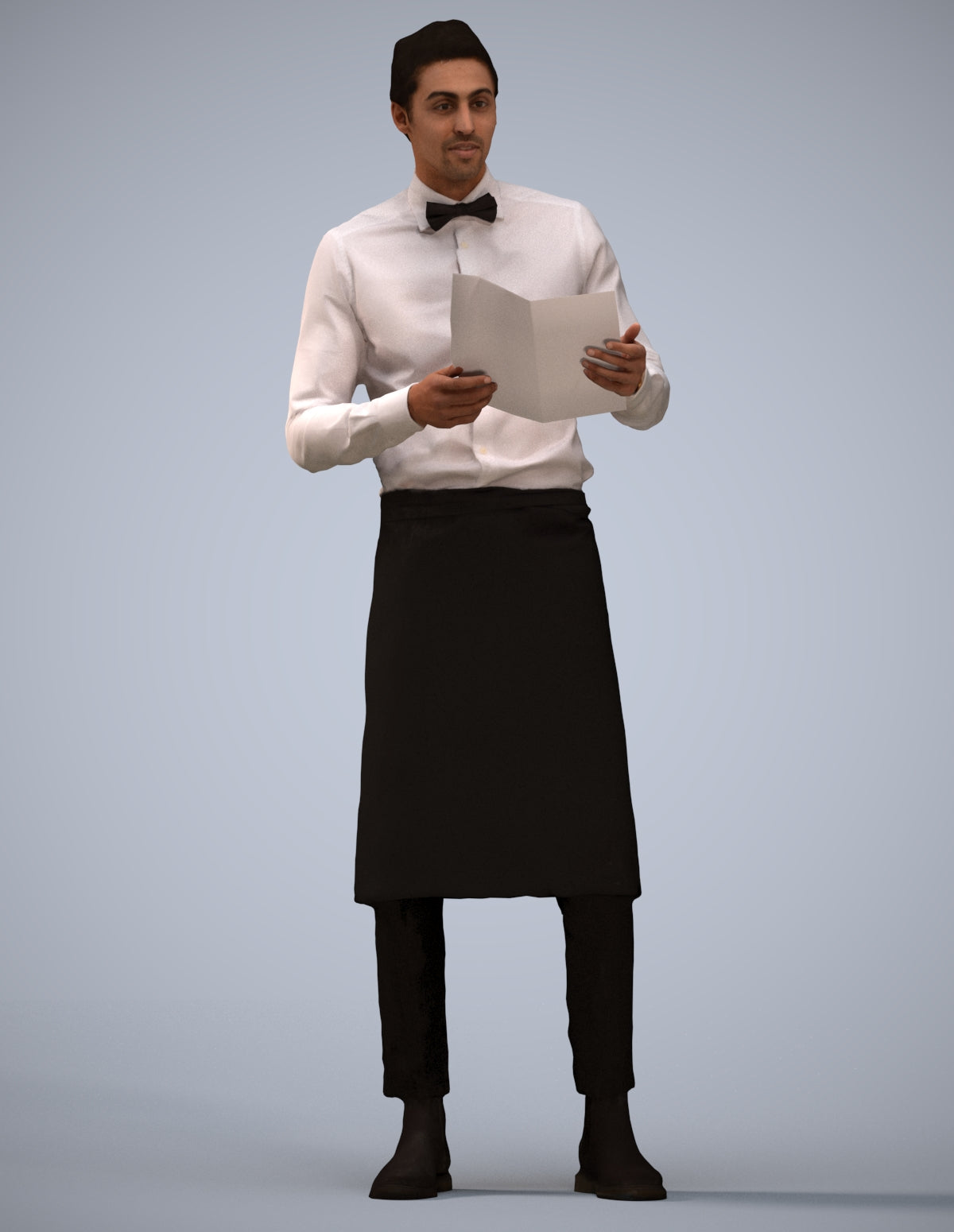 realistic 3D human man hospitality, archviz people FBX OBJ for Blender