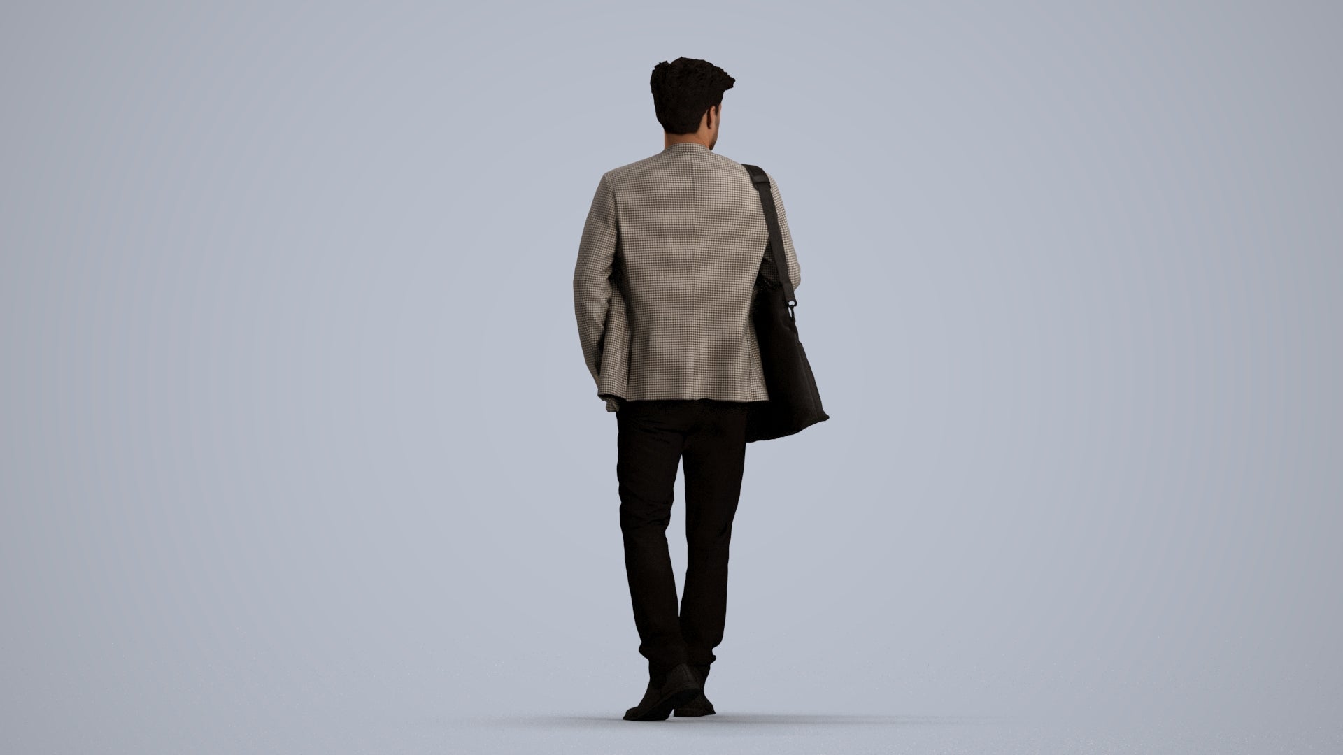 photogrammetry 3D man business standing, realistic human model archviz FBX, front view render