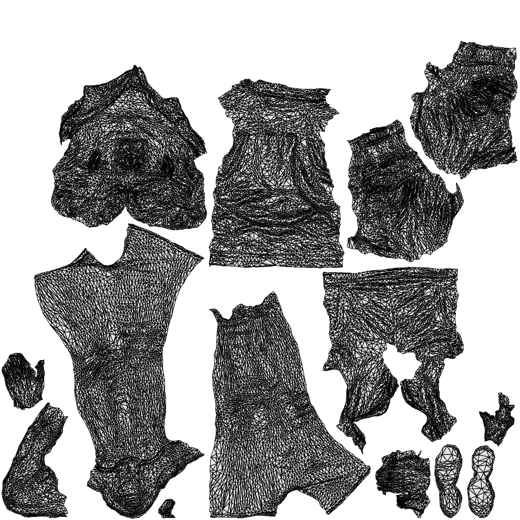 3D people model woman sport, scanned human for 3ds Max rendering, wireframe top-down view