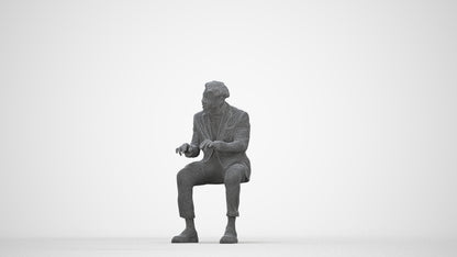 photogrammetry 3D man business, realistic human model archviz FBX, wireframe back view