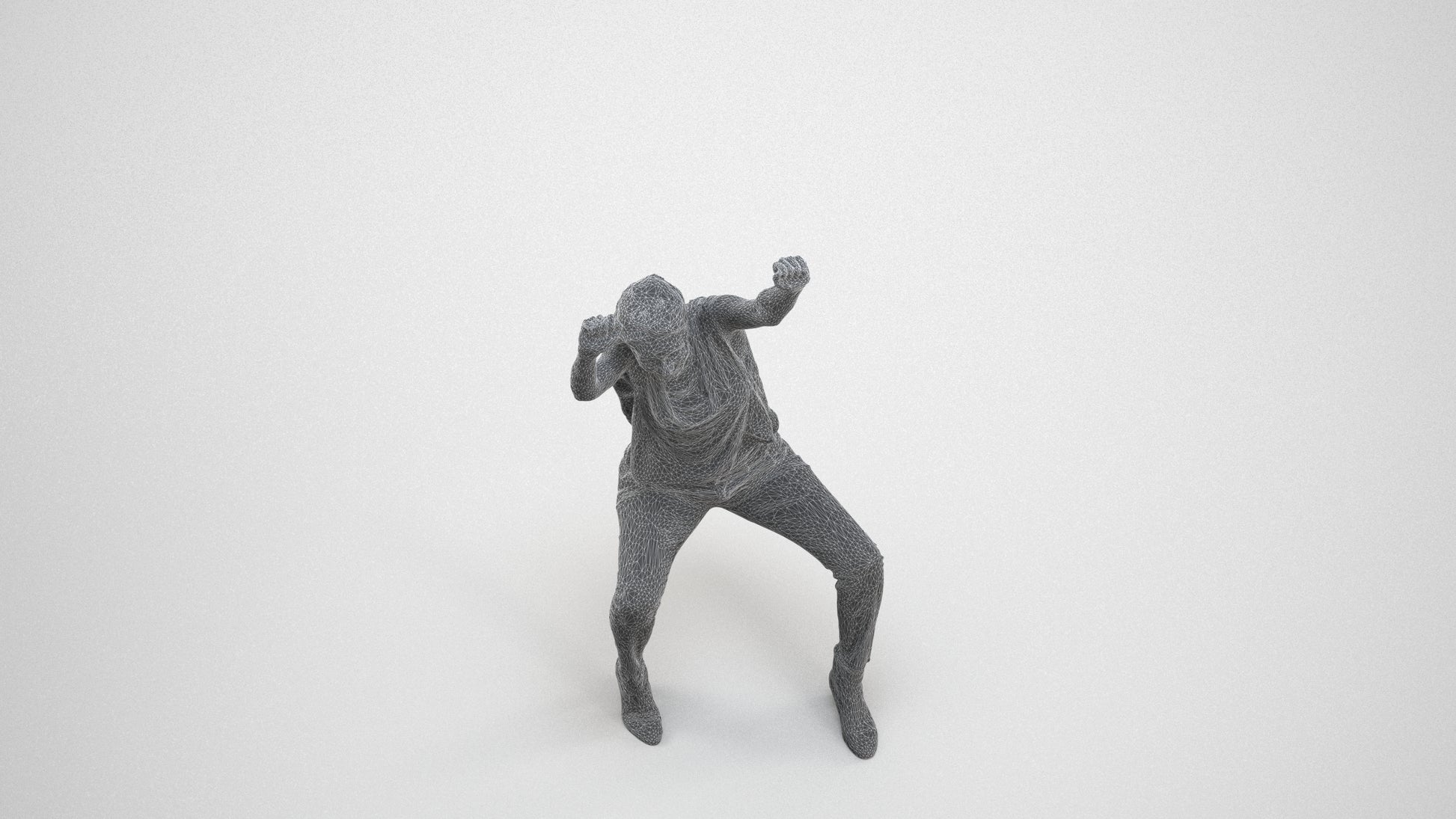realistic 3D people woman casual sitting, render-ready for V-Ray and Corona, FBX OBJ, wireframe three-quarter view